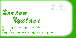 marton nyulasi business card